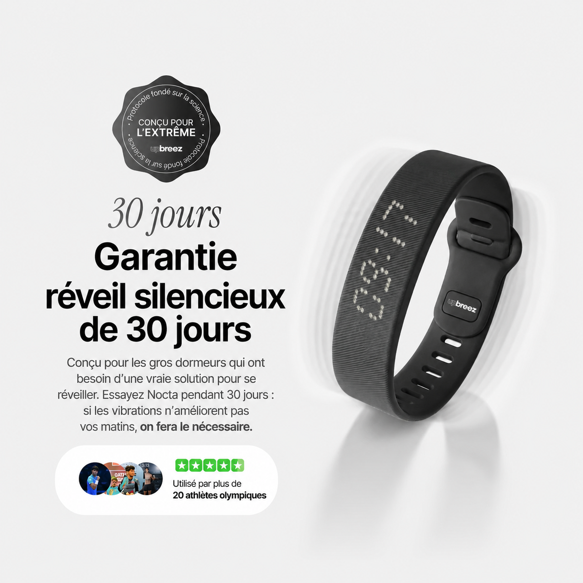 NOCTA  Bracelet-Réveil à Vibration Silencieuse